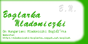 boglarka mladoniczki business card